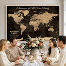 Personalized Family Adventure World Map – Custom Framed Push