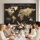Personalized Push Pin World Map Canvas – Custom Framed