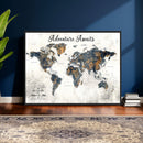 Custom Push Pin World Map Wall Art Canvas Print –