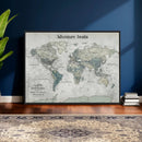 Personalized Push Pin World Map Canvas – Custom Framed