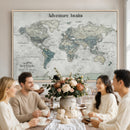 Personalized Push Pin World Map Canvas – Custom Framed