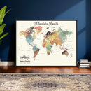 Custom Push Pin World Map Wall Art Canvas Print –