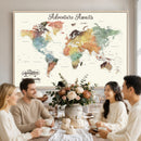 Custom Push Pin World Map Wall Art Canvas Print –