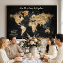Framed Personalized Push Pin World Map – Custom Travel