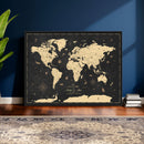 Personalized World Map Wall Art Canvas Print – Custom Push