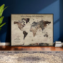 Customize Push Pin World Map Wall Art Canvas Print –