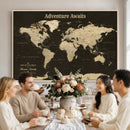 Custom Push Pin World Map Wall Art Canvas Print –