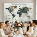 Personalized Push Pin World Map Canvas Print – Custom