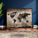 Personalized World Map Wall Art Canvas Print – Customizable
