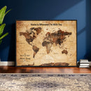 Custom Vintage World Map Canvas Wall Art – Custom Framed