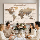 Custom Push Pin World Map Canvas Print – Custom Framed