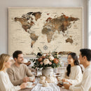 World Map Canvas Print – Framed Detailed Map of the World