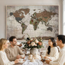 World Map Canvas Print – Framed Detailed Map of the World