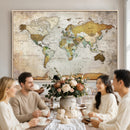 Personalized World Map Canvas Print – Colorful Watercolor