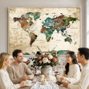 World Map Canvas Print – Framed Detailed Map of the World
