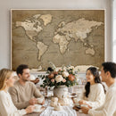 World Map Wall Art Canvas Print, Framed Map Art Picture