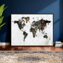 Large World Map Canvas Print – Framed Travel Map Wall Art