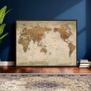 Vintage Detailed World Map Wall Art Canvas Print – Antique