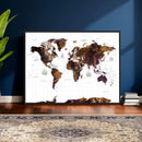 Rustic World Map Wall Art Canvas Print | Large World Map on