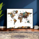 Watercolor World Map Canvas Print – Detailed Map of the