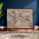 Grunge World Map Canvas Wall Art - Vintage Aged World Map by MyGreatCanvas | Canvas Wall Art Prints | Photo Prints & Wall Decor