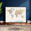 Pastel Colors World Map Wall Art Canvas Print by MyGreatCanvas | Canvas Wall Art Prints | Photo Prints & Wall Decor