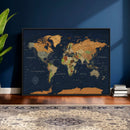 Modern World Map Canvas Print – Framed Detailed Map of the by MyGreatCanvas | Canvas Wall Art Prints | Photo Prints & Wall Decor