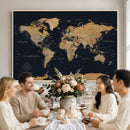 Framed Large World Map Wall Art Canvas Print – Stunning