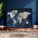 Large Blue World Map Wall Art Canvas Print for Home Office by MyGreatCanvas | Canvas Wall Art Prints | Photo Prints & Wall Decor
