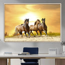 Wild Horses Wall Art Canvas Print – Framed Galloping Herd