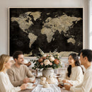 Push Pin World Map Canvas Wall Art Print, Interactive Travel