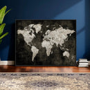 Vintage World Map Wall Art Canvas Print – Framed Large Map