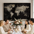 Detailed World Map Wall Art Print - Large Framed World Map