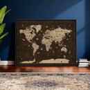 Colorful World Map Canvas Wall Art with Landmarks – Framed by MyGreatCanvas | Canvas Wall Art Prints | Photo Prints & Wall Decor