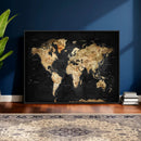 World Map Canvas Wall Art with Famous Landmarks – Framed by MyGreatCanvas | Canvas Wall Art Prints | Photo Prints & Wall Decor