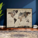 Neutral Watercolor World Map Canvas Wall Art – Framed Earth by MyGreatCanvas | Canvas Wall Art Prints | Photo Prints & Wall Decor