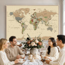 Extra Large World Map Canvas Print – Detailed Map of the