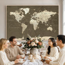 Vintage World Map Canvas Print – Framed Travel Map Wall Art