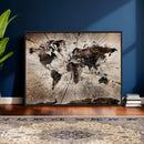 Black and White World Map Canvas Print – Framed Wall Art for by MyGreatCanvas | Canvas Wall Art Prints | Photo Prints & Wall Decor