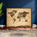 Navy Blue and Gold World Map Canvas Print – Framed Luxury by MyGreatCanvas | Canvas Wall Art Prints | Photo Prints & Wall Decor