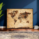 Modern Red and Gray World Map Canvas Print – Framed Wall Art by MyGreatCanvas | Canvas Wall Art Prints | Photo Prints & Wall Decor