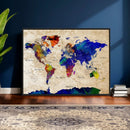 Watercolor World Map Canvas Print – Framed Wall Art for by MyGreatCanvas | Canvas Wall Art Prints | Photo Prints & Wall Decor
