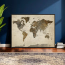Vintage World Map Canvas Wall Art – Framed Travel Map for by MyGreatCanvas | Canvas Wall Art Prints | Photo Prints & Wall Decor