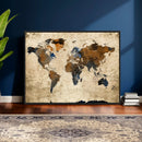 Rustic Watercolor World Map Canvas Wall Art – Framed Travel by MyGreatCanvas | Canvas Wall Art Prints | Photo Prints & Wall Decor