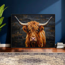 Highland Cow Wall Art Canvas Print, Rustic Farm Animal by MyGreatCanvas | Canvas Wall Art Prints | Photo Prints & Wall Decor