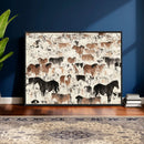 Wild Horses Wall Art Canvas Print - Abstract Farm Longhorn by MyGreatCanvas | Canvas Wall Art Prints | Photo Prints & Wall Decor