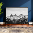 Black and White Mountain Wall Art Canvas Print, Snowy Alpine by MyGreatCanvas | Canvas Wall Art Prints | Photo Prints & Wall Decor