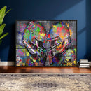 Graffiti Football Helmets Wall Art Canvas Print, Urban by MyGreatCanvas | Canvas Wall Art Prints | Photo Prints & Wall Decor