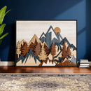 Layered Wooden Mountain Wall Art Canvas Print, Modern Rustic by MyGreatCanvas | Canvas Wall Art Prints | Photo Prints & Wall Decor