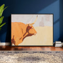 Minimal Longhorn Bull Wall Art Canvas Print, Neutral Western by MyGreatCanvas | Canvas Wall Art Prints | Photo Prints & Wall Decor